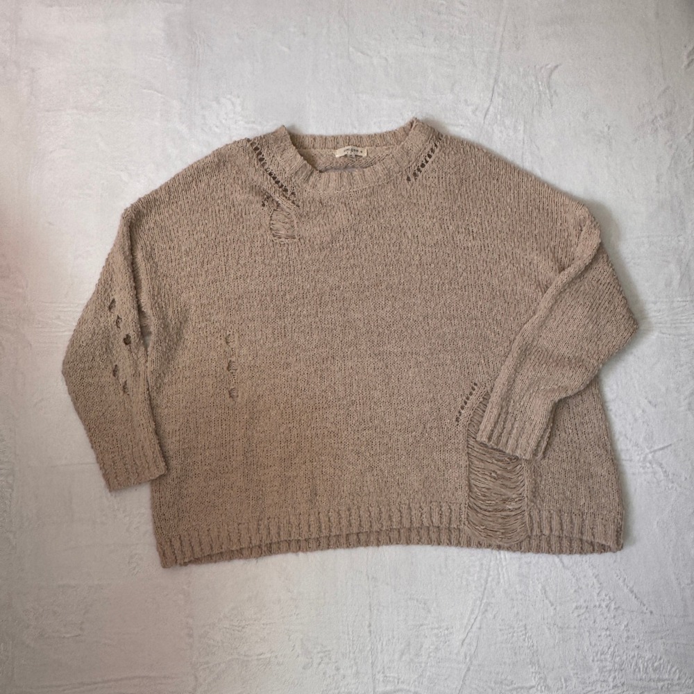 UMGEE+ Womens Plus Size Destructed Knit‎ Sweater SZ 1X